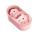 thumbnail image 2 of Molde de cubitos de hielo de silicona con tapa, moldes de hielo con forma de sakura para bebidas, de grado alimenticio, reutilizable, fabricador de hielo compacto para refrigerador, rosa y blanco., 2 of 6