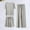 Grey, variant on TYGHBN Summer New Ice Silk Pajamas Set Women's Short Sleeved Shorts Wide Leg Pants Solid Color Home Three Piece Set Can Be Worn Loosely Long Pajama Bottoms Women Woman Night Wear Woman Silk Pajamas