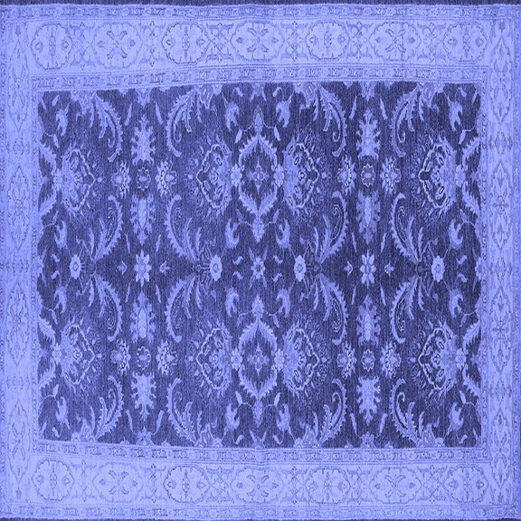 Ahgly Company Indoor Square Oriental Blue Traditional Area Rugs, 3' Square