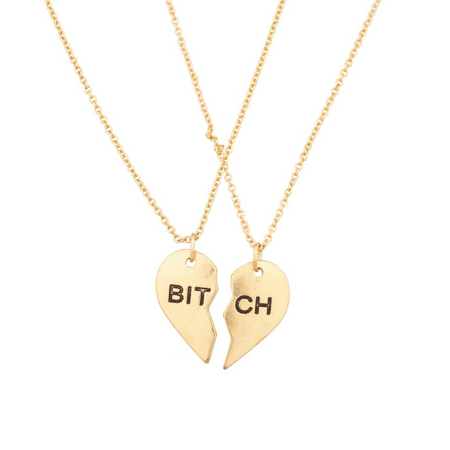 Lux Accessories BITCH Best Friends Forever BFF Necklace Set (2 (Best Cheap Vr For Pc)