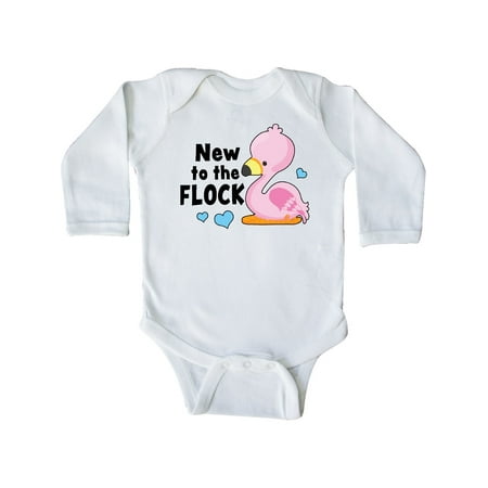 

Inktastic New to the Flock Cute Baby Flamingo Gift Baby Boy or Baby Girl Long Sleeve Bodysuit