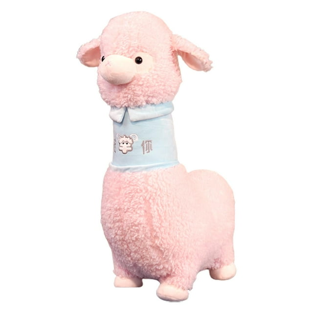 Juguete de peluche de Alpaca de dibujos animados, muñeco de peluche, almohada de felpa realista encantadora, cojín, juguete de peluche para adultos y Rosa