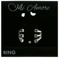 thumbnail image 2 of Mi Amore Open Front Crystal Sized-Ring Silver-Tone & Black Size 9.00, 2 of 2