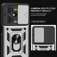 thumbnail image 5 of FIEWESEY for One Plus Nord N30 5G Case,Shockproof with 360 Degree Ring Stand & Slide Lens Cover & Support Magnetic Car Mount for One Plus Nord N30 5G(Silver), 5 of 6