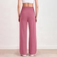 thumbnail image 6 of Stretchy High Waisted Pleated Yoga Pants For Women Wide Leg Loose Pull On Comfy Casual Work Pant, 6 of 7
