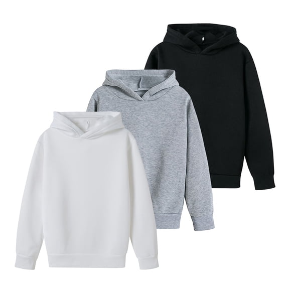 GYRATEDREAM 3 Pack Boys Girls Hoodies Kids Pullover Long Sleeve Hooded Sweatshirts Basic Casual Hoodies for 3-14 Years