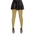 thumbnail image 2 of Leg Avenue Women's Nylon Striped Tights, Black/Yellow, One Size, 2 of 4