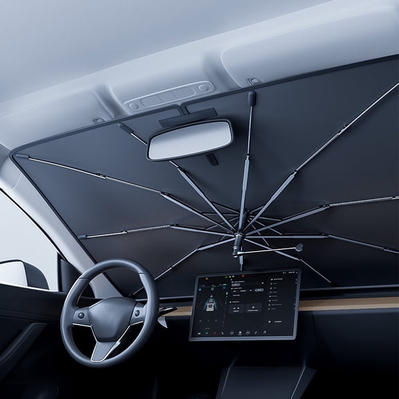 PEONAVET Clerance Under $1 Car Sunshade for Front Windshield, Portable All Season Protection Opening Thermal Insulation Umbrella Sunshade Panel Telescopic Bent Rod for Use In Vehicles