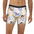 thumbnail image 2 of Cauagu Floral Puppy Print Men's Boxer Briefs, Funny & Cute Underwear Elastic Waistband Briefs Ideal Gift for Men,1-Pack, 2 of 7