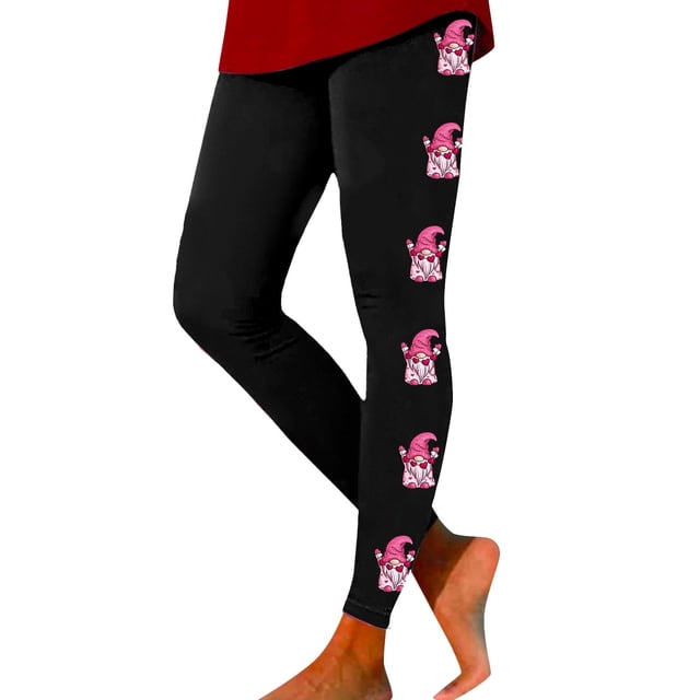 Gibobby Pantimedias Termicas Mujer Leggings de pantalones de yoga estampados informales de San Valentín para mujer(Rosa, M)