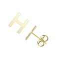thumbnail image 2 of JewelStop 14K Yellow Gold 6.4x5.5mm Polished Initial-H Post Earrings With Push Back Clasp, 2 of 5