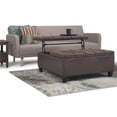 thumbnail image 2 of Allora Faux Leather Coffee Table Ottoman in Distressed Brown, 2 of 9