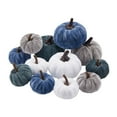 thumbnail image 2 of Bazyrey Velvet Pumpkins Fake Mini Pumpkin,Halloween Decor 12pcs Artificial Fake Velvet Pumpkins Decoration for Fall(White+Gray),Happy Halloween Thanks Giving Day Autumn Decorations, 2 of 8