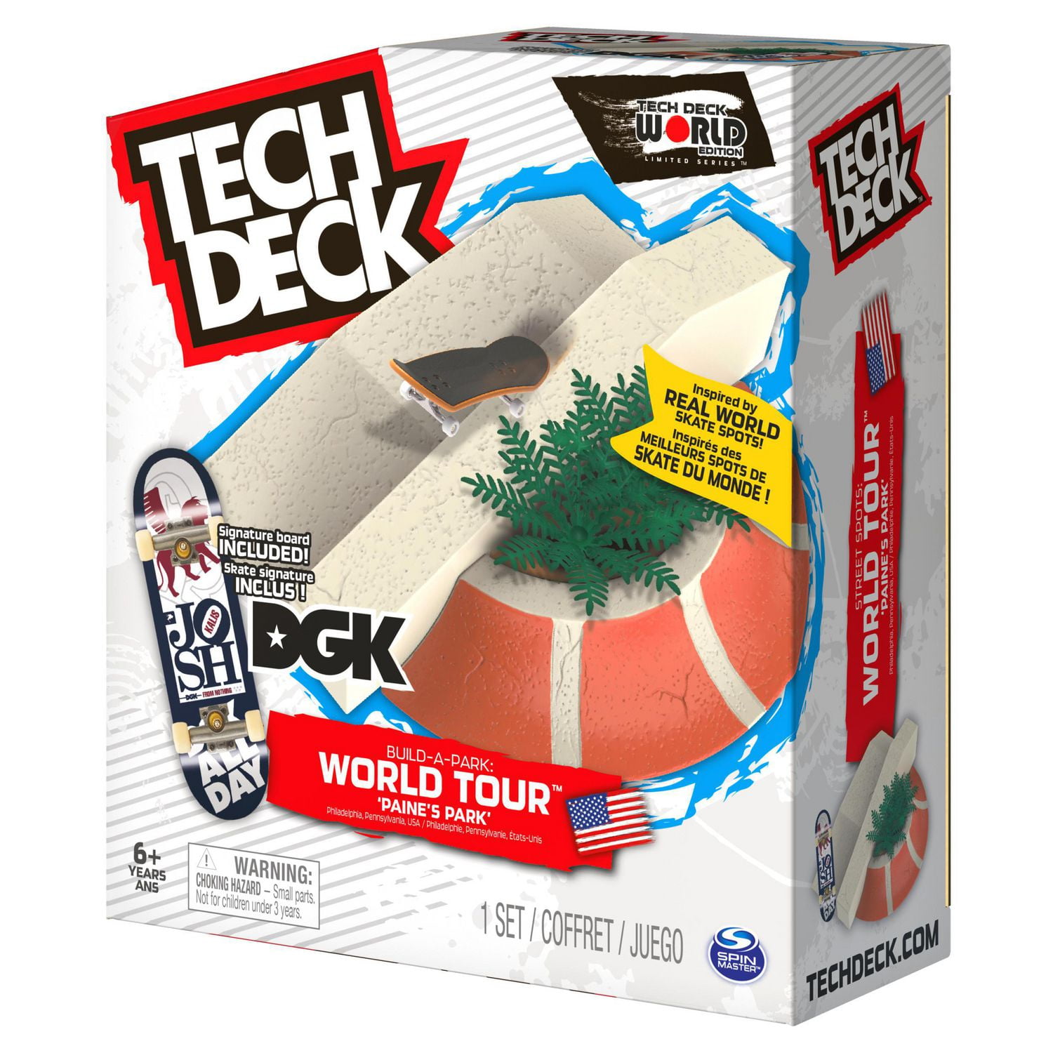 Tech Deck, Build-A-Park World Tour, Paine's Park, Coffret rampe avec fingerboard Signature
