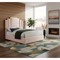 thumbnail image 2 of Meridian Furniture Hugos Pink Velvet King Bed, 2 of 8