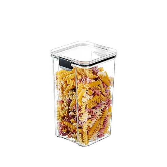 Lingouzi Food Storage Containers Square Transparent Buckle Dry Storage Jar Plastic Storage Airtight Kitchen & Pantry Organization Miscellaneous Grains Barley Noodle Storage Jar