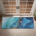 thumbnail image 2 of Blue Gold Marble Pattern Door Rugs,Washable Non Slip Door Mats Indoor,Decorative Door Mats,Entry Mat Indoor for Entrance,Bedroom,Kitchen,Bathroom,16"x47", 2 of 6