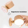 thumbnail image 3 of Lámpara de pared de madera, recargable por USB, con interruptor táctil, batería de 1500mah, lámpara de noche giratoria de 360°, luz magnética Rojo Verde, 3 of 5