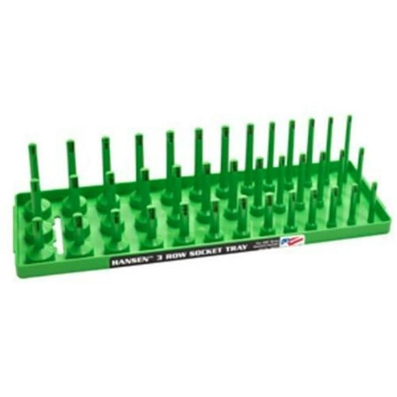 Hansen Global HR38043 0.37 in. 3 Row Drive SAE Socket Holder, XGreen