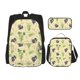 thumbnail image 1 of Disketp Green And Purple Grapes Mochila Estampada de Gran Capacidad con Lonchera y Estuche, Set de 3 Piezas para Estudiantes, 1 of 7