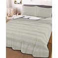 thumbnail image 3 of Quilts Twin Size Bedding Set, Grey Striped Lightweight Quilted Comforter, Vintage Stripes Ombre Soft Reversible Bedspread Coverlet with Pillow Covers for All Season, 68" x 86", 3 of 7