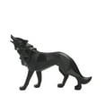 thumbnail image 2 of Cateissary Estatua moderna abstracto, adorno en miniatura, diseño especial, escultura de Animal, sala de estar, escritorio, oficina, regalo de Decoración del hogar Negro perro lobo mira el cielo Cateissary HA076974-01, 2 of 6