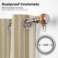 thumbnail image 6 of Abstract Beige Striped Outdoor Curtains for Patio, Modern Vertical Stripes White Cream Lines Waterproof Outside Curtains Privacy Blackout Curtain for Porch Pergola Cabana, 2 Panel 54W x 95L Inch, 6 of 9