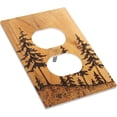 thumbnail image 3 of HPINK-T Rustic Wood Print Pine Tree Light Switch Cover Double Toggle 2 Gang Wall Plate Mid Size Farmhouse Electrical Decorative Mountain Forest Faceplate Switchplate for Bathroom Bedroom Kitchen, 3 of 8