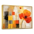 thumbnail image 2 of Designart "Cubic Flowers In Bold Orange I" Modern Geometric Floater Framed Canvas Wall Art, 2 of 5
