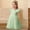 151Light Green310, variant on CAIVO Kids Girls Dress Gown O-Neck Solid Color Party Formal Wear Tutu Dresses Summer Fly Sleeve Classic Sundress