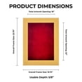 thumbnail image 4 of 18x22 Natural Shadowbox Frame - Interior Size 18x22 with 3/4" Usable Depth - Red Acid-Free Suede Backing, 4 of 6