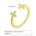 thumbnail image 2 of HIJONES Women's Dainty Cross Thin Micro Pave CZ Ring Open Ring Engagement Wedding Band Adjustable Gold, 2 of 6