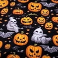 thumbnail image 6 of HAOXIT Halloween Round Tablecloth and Ghost Decorative Table Cloth Polyester Fabric Pumpkin Table Cover for Home Kitchen Outdoor Halloween Party 46-50, 6 of 8