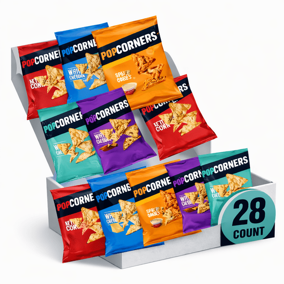 Assorted Corn Chips Variety pack – Includes PopCorners Assorted Flavors, 28 Count, 1 oz Bags – Packaged by Mega Legend