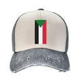 thumbnail image 2 of Flag Of Sudan Baseball Cap Distressed Adjustable Vintage Cotton Denim Hat for Women Men, 2 of 7