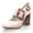 Pink, variant on YDN Women Fashion Round Closed Toe Pumps Slingback Strap Buckles Chunky High Heels Dressy Prom Daily Shoes Size 7 Pink