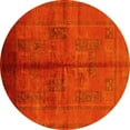 thumbnail image 1 of Ahgly Company Machine Washable Indoor Round Oriental Yellow Industrial Area Rugs, 5' Round, 1 of 4