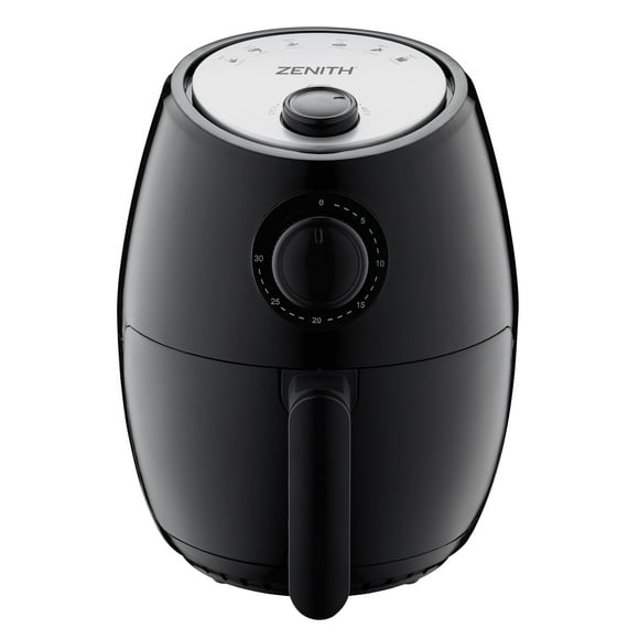 Zenith AirMax Freidora de aire pequeña y compacta para cocinar saludable, 2.1 cuartos de galón, antiadherente, fácil de usar y control de temperatura ajustable con temporizador de 30 minutos y apagado