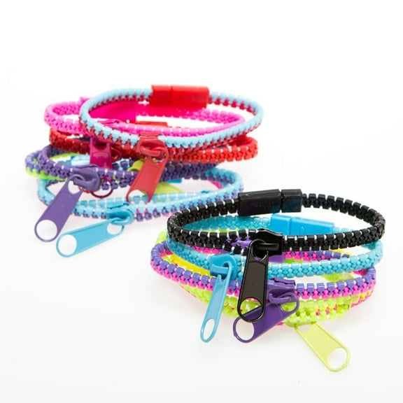 New Fun Kids Zipper Bracelet (Qty of 4 ) Random Colors
