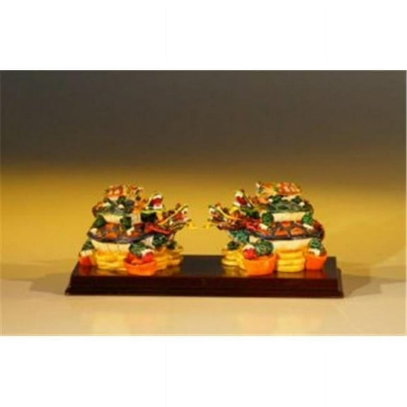 Bonsai Boy e2204 5 x 2 x 2 in. Piggyback Turtle Miniature Figurines