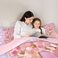 thumbnail image 5 of Feelyou Chic Pink Monogrammed D Full Size Comforter Sets, Glitter Mermaid Scale Bedding Comforter Set, Dreamy Princess Cartoon Reversible Bedding Sets, Lightweight Room Decor, 3pcs, 5 of 8