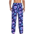 thumbnail image 3 of Picia crystal Skull flower star Mens Soft Woven Cotton Elastic Waistband Sleep Pajama Pant Lounge Sleep Pant With Pockets And Drawstring-Small, 3 of 9