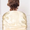 thumbnail image 4 of TEHAUX Chal Largo De Satén Dorado Para Mujer Para De Y Eventos Formales Especiales, 4 of 5