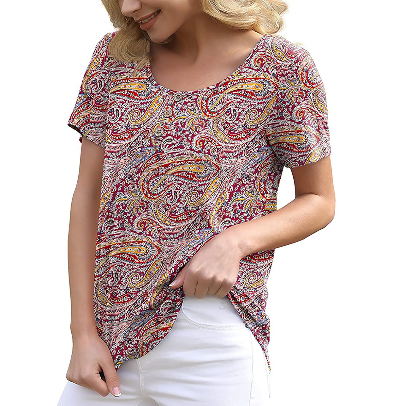 Womens Summer Tops Summer Short Sleeve 