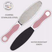 Wonder Pedi Double Sided Foot File Emery Stainless Steel - Professional Feet Callus Remover Foot Rasp