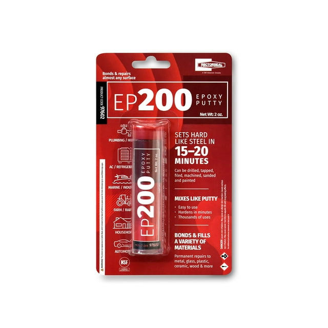 Masilla epoxídica Rectorseal EP200 de acero duro, 2 onzas