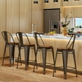 thumbnail image 5 of Andeworld Swivel Metal Bar Stools with Backs Counter Stools Set of 4 Counter Height Stools High Back Bar Chairs 26 Inch Bar Stools Farmhouse Rusty, 5 of 9