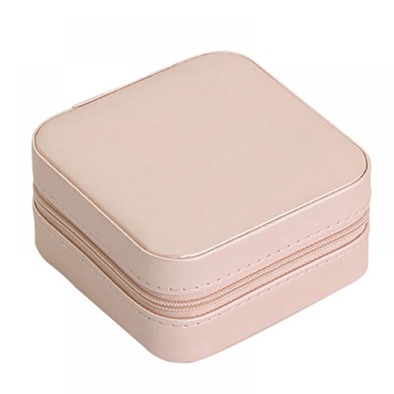 Prettyui Pu Simple Storage Earrings Ring Jewelry Box Single Layer