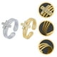 thumbnail image 5 of 2 anillos cruzados con diamantes de imitación, anillos abiertos ajustables, anillos para dedo para mujer, 5 of 7
