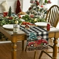 thumbnail image 2 of Touchbetter Buffalo Plaid Merry Christmas Tree Table Runner, Seasonal Truck Gifts Kitchen Dining Table Decoration for Outdoor Home Party 13x72 Inch, 2 of 6